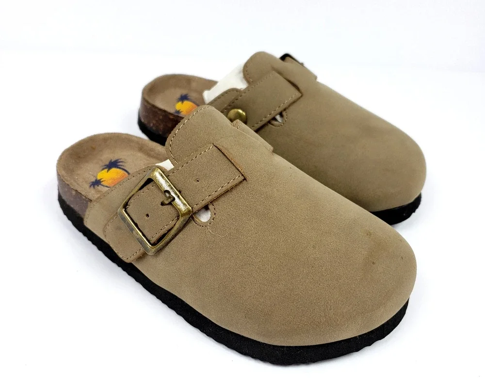 Maui Island Sherry Toddler Kids Size 11 Taupe Tan Slip On Casual Mule Sandals